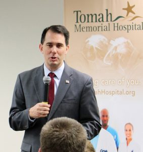 Wisconsin Governor Scott Walker gives a talk at Tomah Health