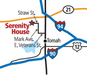 Map of location of Serenity House