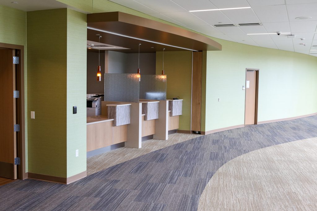 Registration desk at patient services