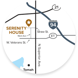 Map to Tomah Health's Serenity House Hospice & Palliative Care