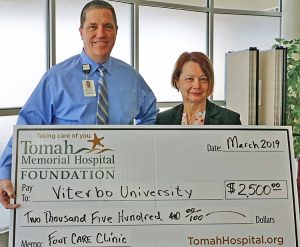 Tomah Health Foundation presents a ceremonial check to Viterbo University graduate nursing program