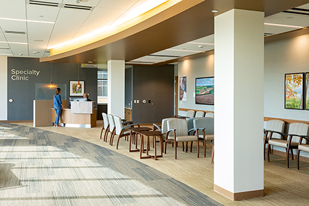 The waiting area at the Specialty Clinic at Tomah Health