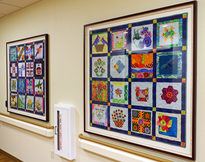 two community-made quilts on display at Tomah Health