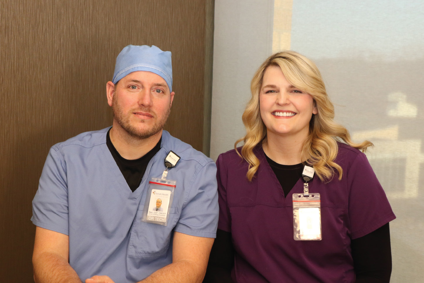 On left is Dan Cole, Sterile Processing Coordinator, and on right is his wife, Sarah Cole, Director of Pulmonary Services