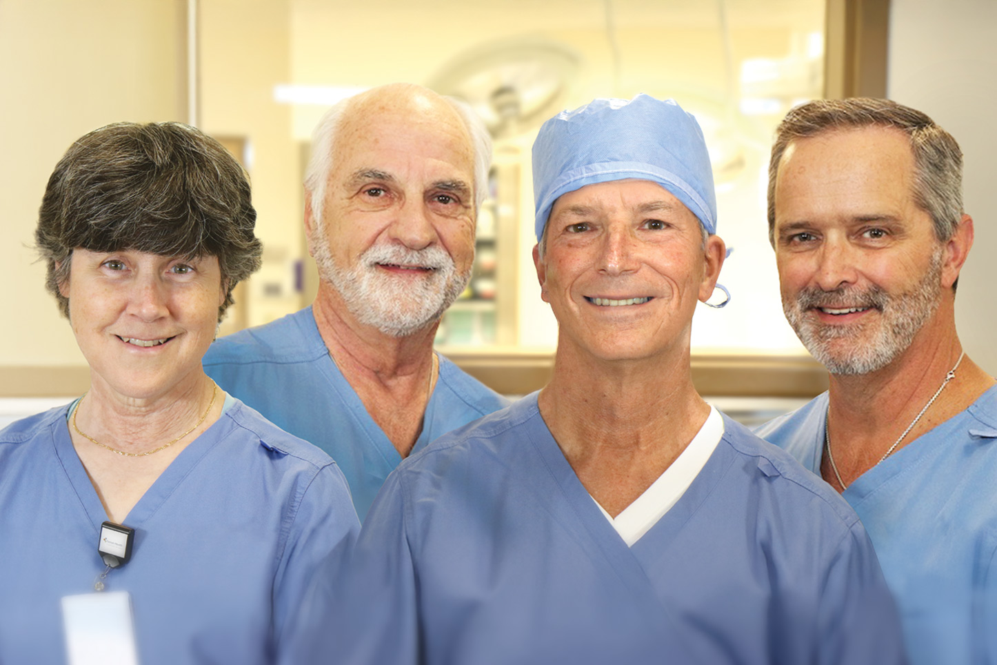 Presenting Tomah Health's expert team of orthopedic surgeons. From left, Dr. Sheila Algan, M.D.; Dr. Paul Liebert, M.D.; Dr. Guy Rudin, M.D.; Dr. Lawrence Yenni, M.D.